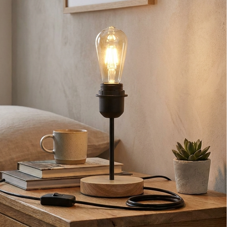 Vintage Black Table Lamp – E27 On/Off Switch~4563