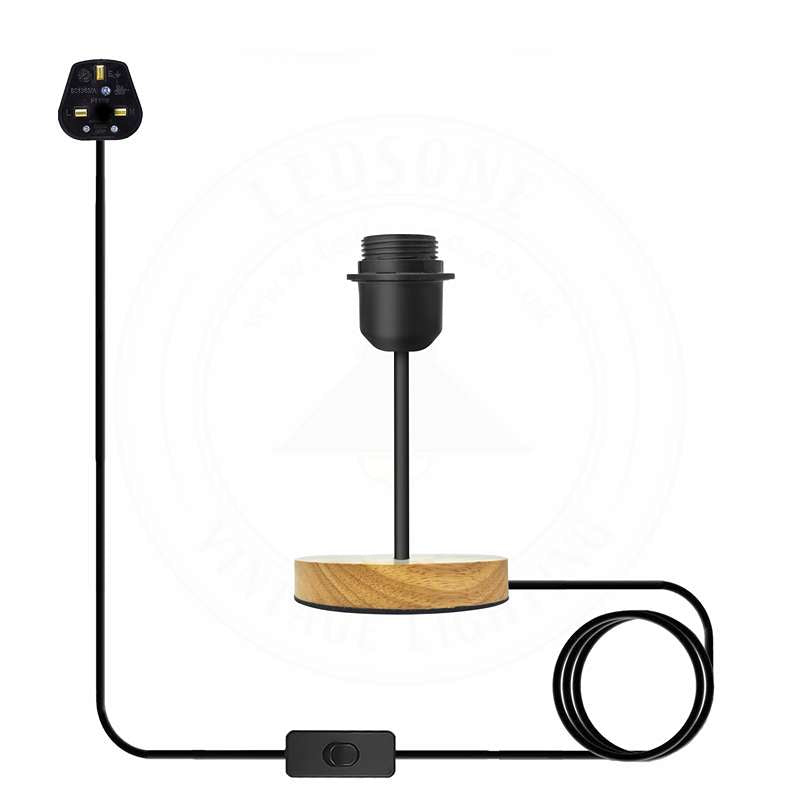 Vintage Black Table Lamp – E27 On/Off Switch~4563