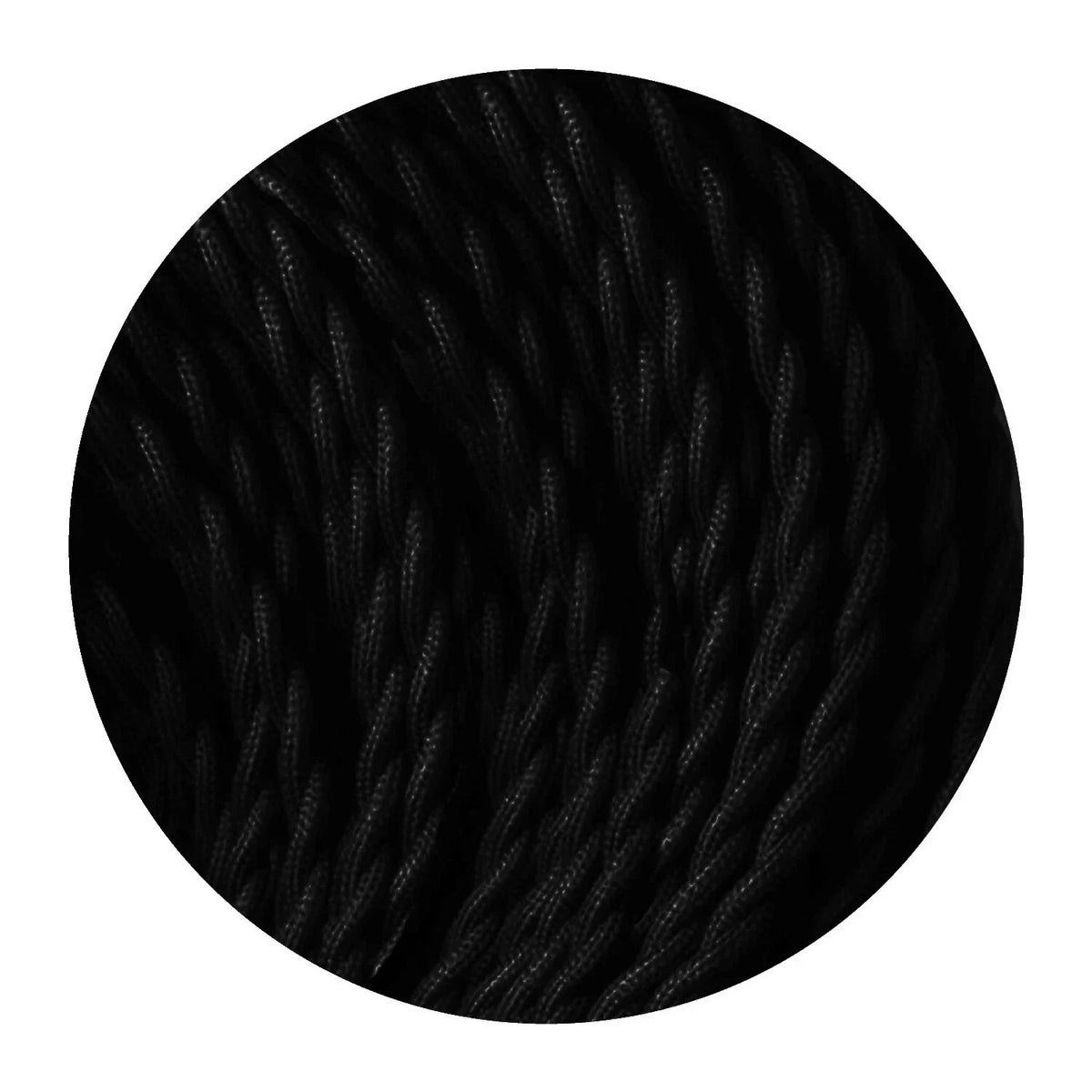 Vintage Black 2-Core Twisted Fabric Cable | 0.75mm Braided Cord for Pendant Flex ~1769